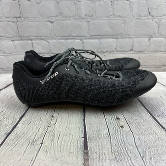 Tommaso Mens Strada Aria Black Knit Cycling Shoes Delta Cleats Size 13 US 47 New - Picture 7 of 11